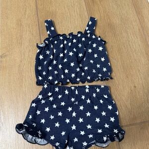 Old Navy Navy Blue Starry Shorts Set
